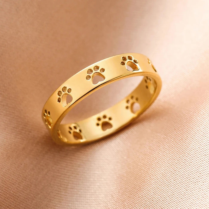 Cutout Paw Band Ring