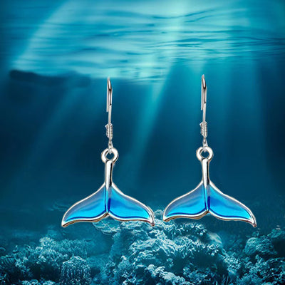 Blue Whale Stud Earrings