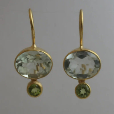Green Crystal Drop Earrings