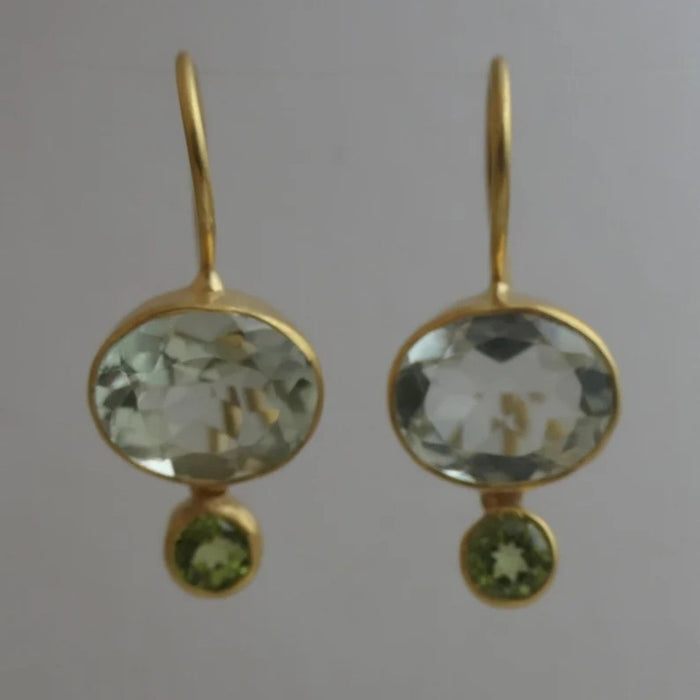 Green Crystal Drop Earrings