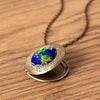 Earth Globe Locket Pendant Necklace 2