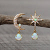 White Fire Opal Star Earrings 1