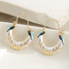 Hummingbird Leaf Hoop Earrings 2
