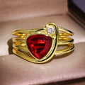 Red Trillion Zircon Ring