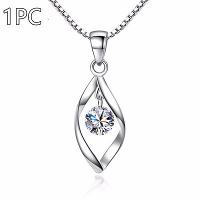 Twisted Zirconia Pendant Necklace
