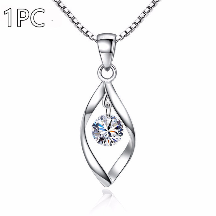 Twisted Zirconia Pendant Necklace