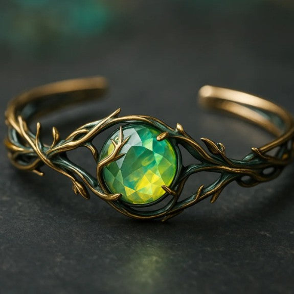 Vintage Emerald Branch Earrings