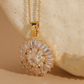 Flower Zircon Pendant Necklace