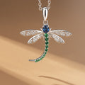 Emerald Dragonfly Pendant Necklace