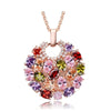 Multicolor Zircon Flower Pendant Necklace 3