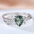 Sterling Silver Agate Leaf Ring