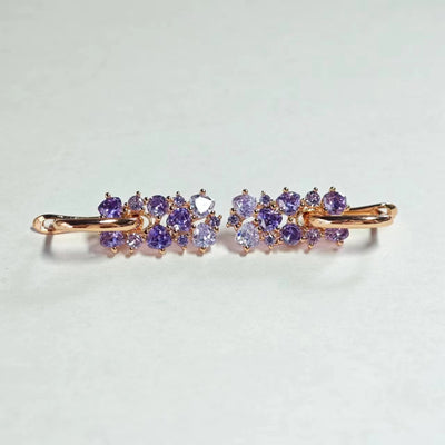Rose Gold Peacock Zirconia Earrings