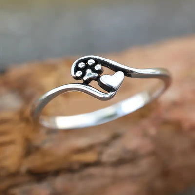 Paw Print Wrap Ring