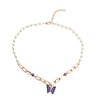 Purple Butterfly and Pearl Necklace 3