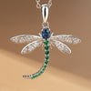 Emerald Dragonfly Pendant Necklace 2