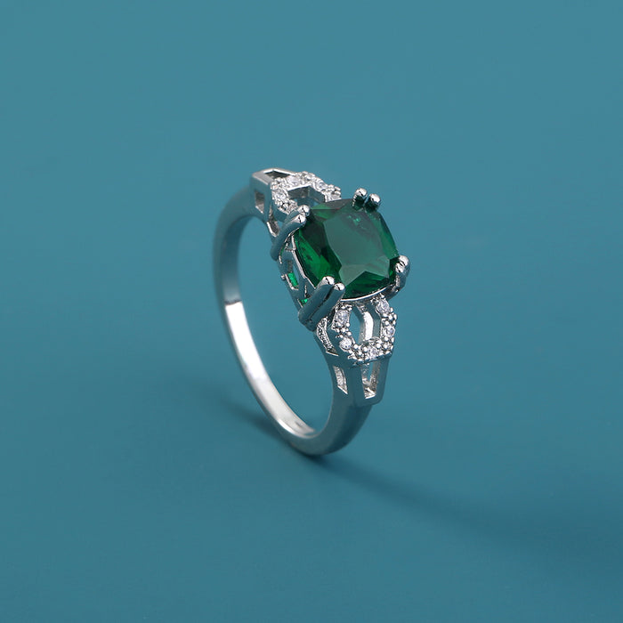 Emerald Green Zircon Ring