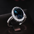 Peacock Blue Zircon Ring