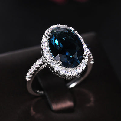 Peacock Blue Zircon Ring