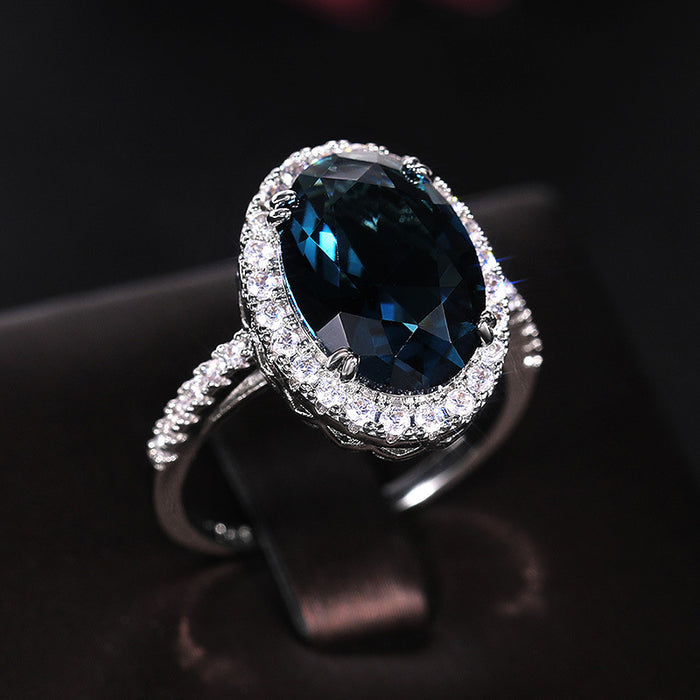 Peacock Blue Zircon Ring