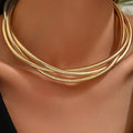 Layered Woven Collar Necklace
