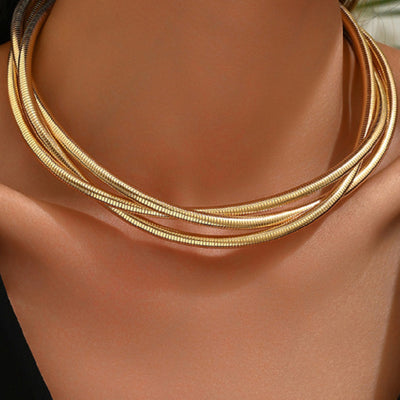 Layered Woven Collar Necklace