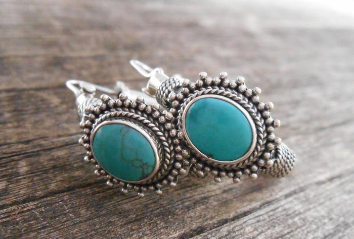 Vintage Turquoise Drop Earrings
