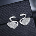 Zircon Swan Stud Earrings