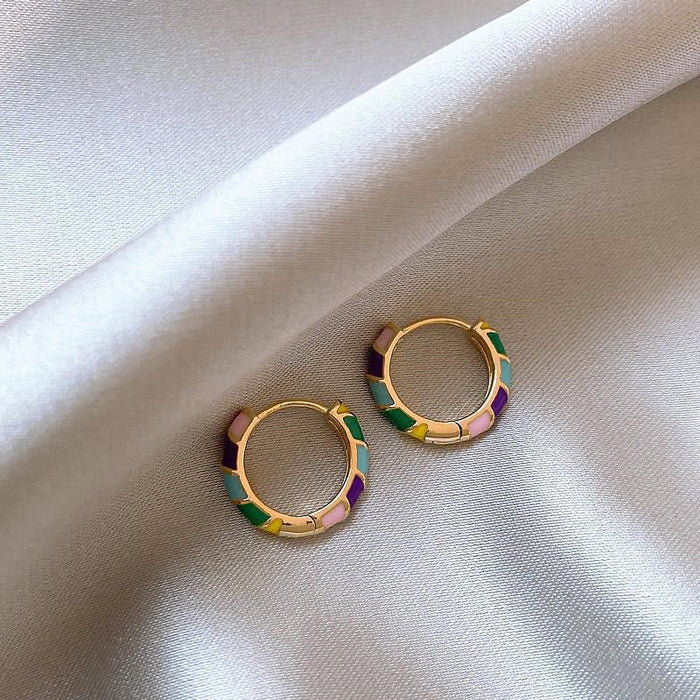 Enamel Mini Hoop Earrings