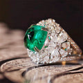 Green Zircon Cluster Ring
