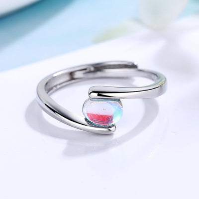 Blue Moonstone Spiral Ring