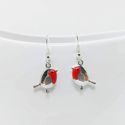 Red Robin Bird Earrings