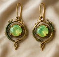 Vintage Emerald Vine Drop Earrings