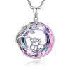 Purple Crystal Cat Pendant Necklace 2