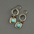 Vintage Turquoise Circle Earrings