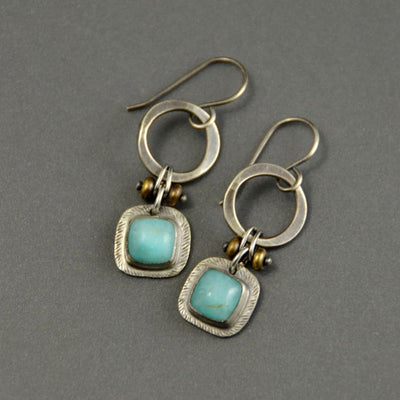 Vintage Turquoise Circle Earrings