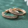 Black Crystal Hoop Earrings 2