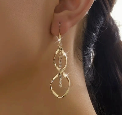 Spiral Crystal Drop Earrings