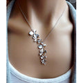 Silver Petal Necklace Set