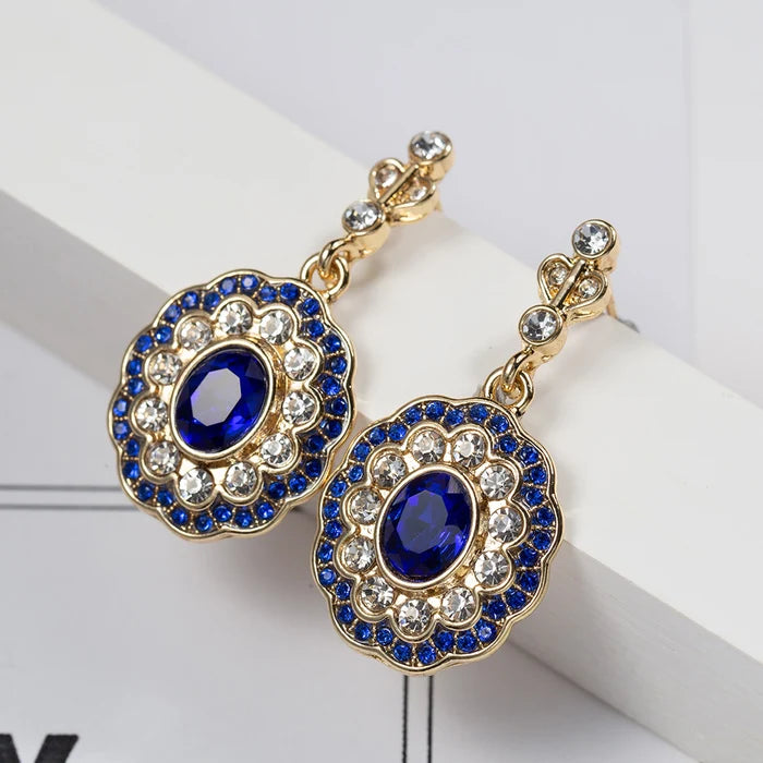 Sapphire Crystal Drop Earrings
