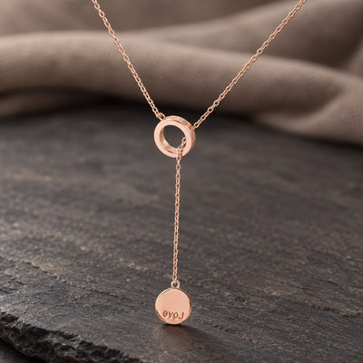 Circle Lariat Drop Necklace