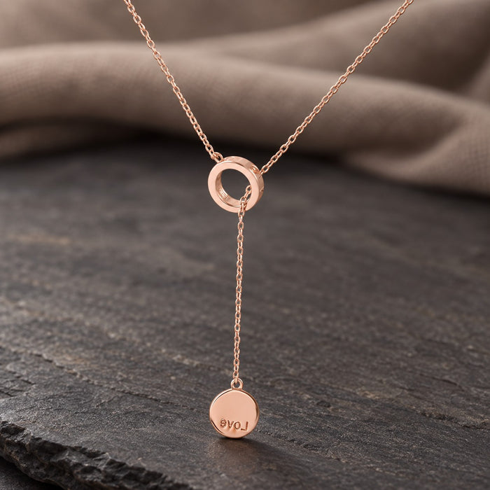 Circle Lariat Drop Necklace