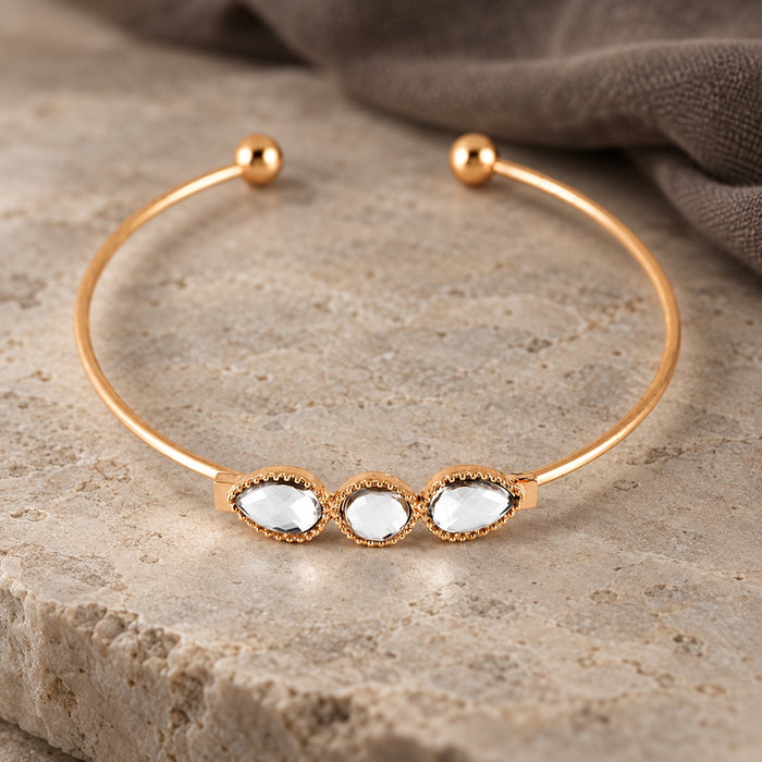 Gold Crystal Bangle Set