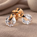 Zircon Solitaire Stud Earrings
