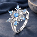 Blue Snowflake Zircon Ring