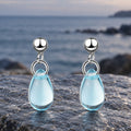 Aqua Teardrop Earrings