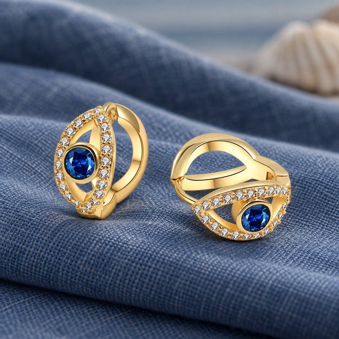 Blue Evil Eye Earrings