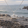 Silver Ginkgo Leaf Necklace 1
