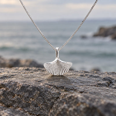 Silver Ginkgo Leaf Necklace