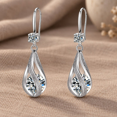 Spinning Crystal Teardrop Earrings