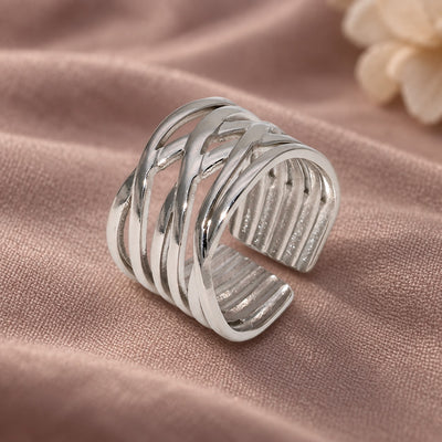 Titanium Steel Geometric Ring
